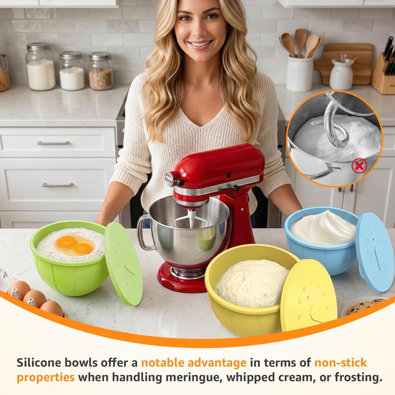 GVODE Silicone Liners for KitchenAid Mixer, Silicone Bowl Liners for