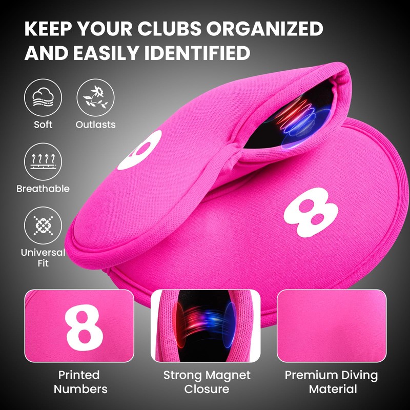 Golf Iron Headcovers Magnetic Printed Embroidered Numbers 11 Pack,Golf Iron