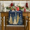 Artoid Mode Xmas Trees Snowflakes Blue Merry Christmas Table Runner,