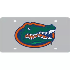 Stockdale Florida Gators Inlaid Acrylic License Plate - Silver Mirror Background