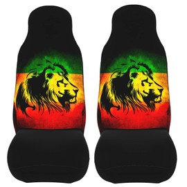 Teery-YY Jamaican Lion Flag Pattern Car Seat Covers 2 Pcs Front Seat Protector Cover Cushion Auto Decor Universal Fit Most Vehicle, Car, SUV Sedan & Truck