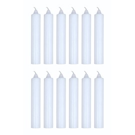 12 Pack Unscented Jumbo Candles 9" x 1½" Including The Booklet Candle Factoids Trivia & Safety Guidelines Made in The USA (White)