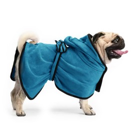 NACOCO Dog Bathrobe Towel Microfiber Pet Drying Robes Moisture Absorbing Towels Coat for Dog and Cat (Large, Green)