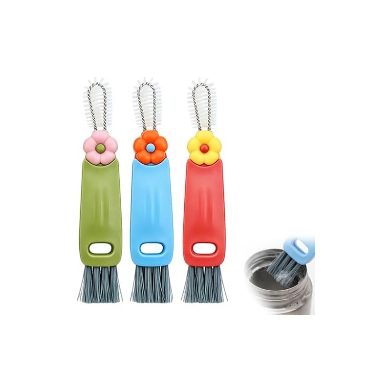 Cepillo de Limpieza 3 en 1 para Tapas de Tazas