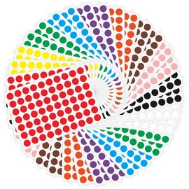 Hylabelest 2800 Pcs Coloured Dot Stickers Sticky Labels, 10 Assorted Coloured Circle Stickers (Colourful, 2800 pcs)