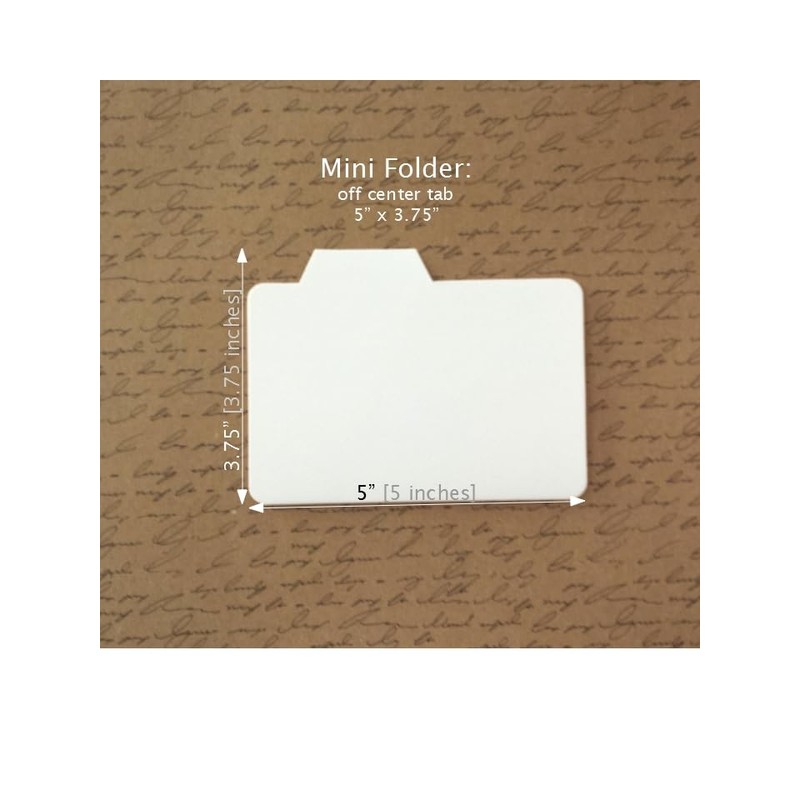 20 Mini File Folders: 5 inches x 3.75 inches -