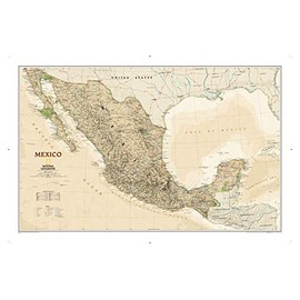 National Geographic Maps: Mexico Executive Wall Map - Antique Style - 34.5 x 22.75 inches - Front Lamination