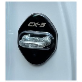 OKAYOHINN C5O-MGB Striker Cover for Mazda CX-5, Door Lock Cover, Plating, Accessories, Interior Parts, Stainless Steel, 4 PCS CX-5, Easy Installation, Black