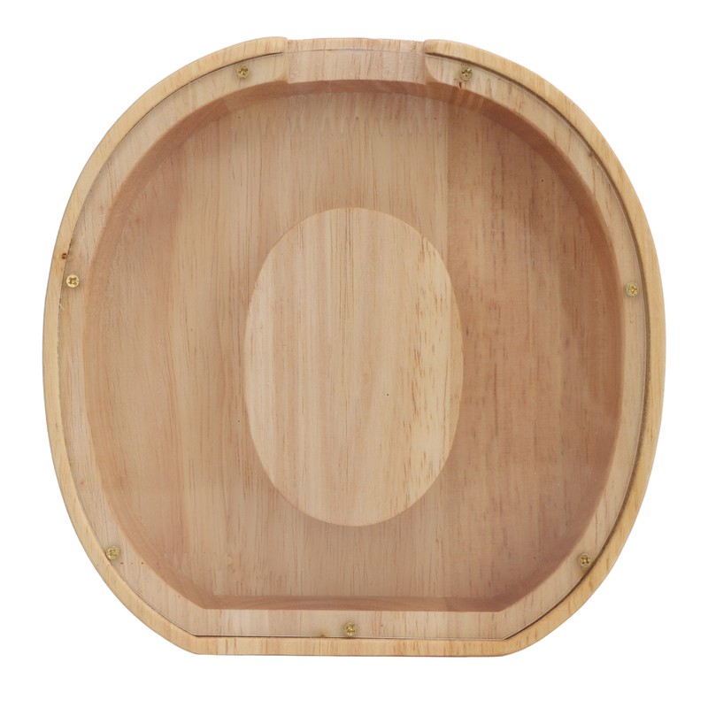 Letter Shaped Piggy Bank Wooden Transparent Panel Portable O Shaped