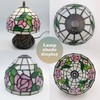 Ppbmocw Pink Rose Tiffany Lamp, 8 Inch Small Stained Glass