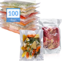 Reli. Bolsas selladoras al vacío de 6 x 10 pulgadas. | 100 bolsas | Bolsas de vacío precortadas en relieve para alimentos | Sin BPA | Bolsas de sellado al vacío para Sous Vide, almacenamiento de alimentos / preparación de alimentos | Tamaño pinta, transp