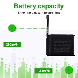 LNANMUXI A2181 3.81V 296mAh Battery, Compatible with Watch Series 5 SE 44mm,Comes with a Battery Installation Tool