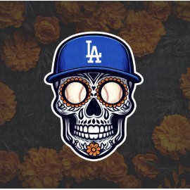Dodgers Dia De Los Muertos Day Of The Dead Sugar Skull 2.5”x3” Vinyl Sticker