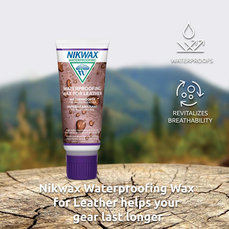 Nikwax Waterproofing Wax for Leather, Cream, Restores DWR Water Repellency,