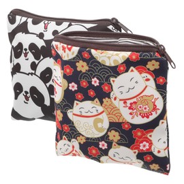 Baluue 2pcs Cute Sanitary Napkin Storage Bag for Teen Adorable Cartoon Design Portable Small Period Pouch for School Travel Organizing Feminine Products