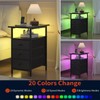sthmec End Table with Charging Station,LED Side Tables with USB