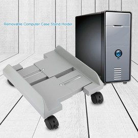 QANYEGN Mobile CPU Stand, Computer Case Holder, Removable Computer Tower Stand Rack with 4 Caster Wheels, for Home, Office Use(White)