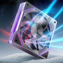 AsiaHorse AMICIPro 120mm ARGB PC Fans,Ultra-Quiet Operation <30dB, 1800 RPM HDB Bearings, 12 LED Lights, Aura SYNC Compatible for Enhanced Cooling and Visuals (Non-Illuminated Blade)