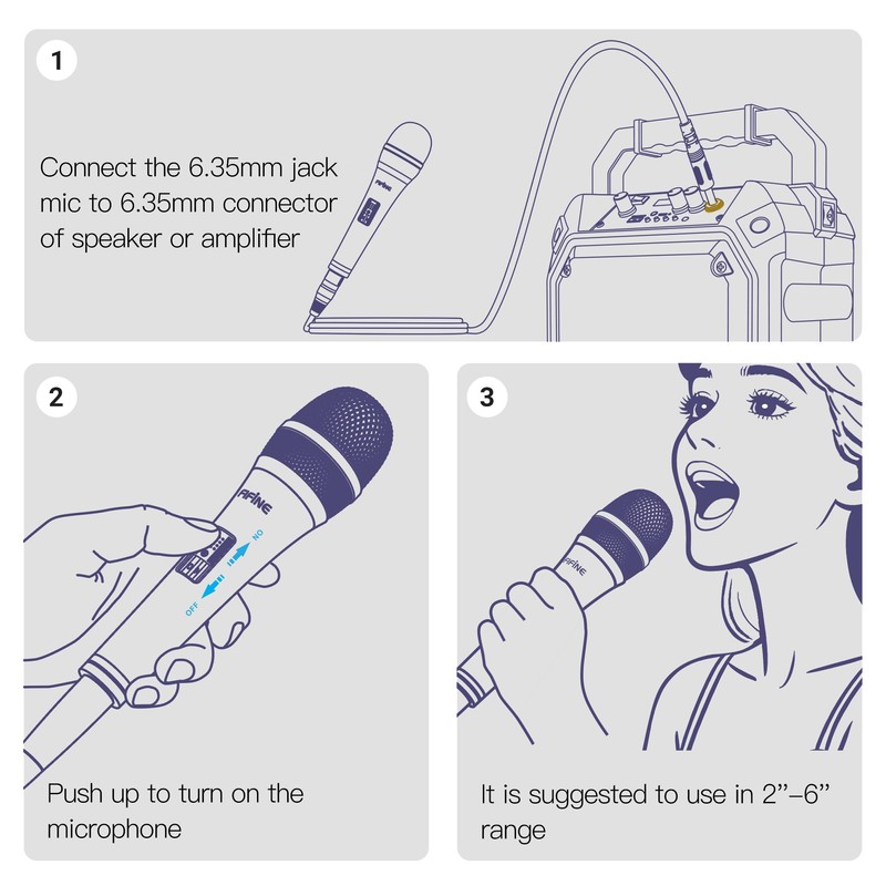 FIFINE Karaoke Microphone, Dynamic Vocal Microphone for Speaker, 6.35MM Wired