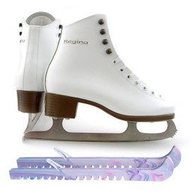 SKATE GURU Botas Model: Regina Figure Ice Skates/Size: Girls' 11.5 Bundle with Skate Guards