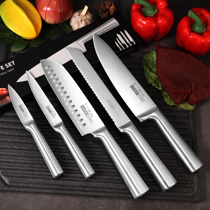 KOFERY 5-Piece Kitchen Knife Set - Razor-Sharp Stainless Steel Blades
