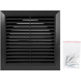 HVAC OV 6 Inch Fit - Black Plastic Vent Cover - Exhaust Dryer Vent Cover - Built-in Protection Screen and Screws Included - Outside Dimensions: 7.9 x 7.9 Inches