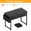 DLisiting Small Desk with Fabric Drawers for Bedroom, 32 Inch