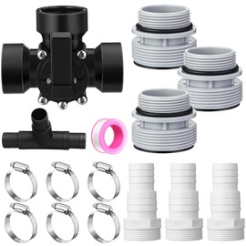 DoubleFill 3 Way Swimming Pool Diverter Valve Hose Adapter with Hose Clamps Replacement Slip Valve Filter Hose Conversion Kit with Seal Ring for 1 1/4'' or 1 1/2'' Filter Ports (Black,SPX1091Z4)