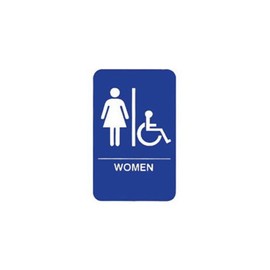 Braille Women Handicap Accessible Bathroom Sign | Women's Public Restroom or Washroom Sign | ADA Compliant Sign for Restaurant Use