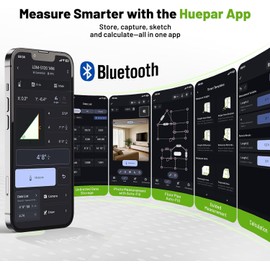 395FT Bluetooth Laser Measuring Tool with Angle Sensor, Fathers Day Dad Gifts, Huepar 1/16in Accuracy Laser Distance Measurement Tool, M/in/Ft, Digital