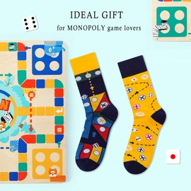 WARMVIN Funny Monopoly Socks Novelty Gift for Monopoly Lovers,Fun Pattern Socks Unisex for Men Women Teens