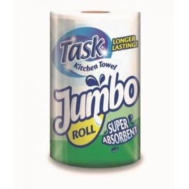 Opella Task Kitchen Towel Super Absorbent Jumbo Rolls – 3X Jumbo Rolls – Ideal for Spills, Cleaning Windows and Messes All Around – All Purpose - Jumbo Size for Extra Use, White