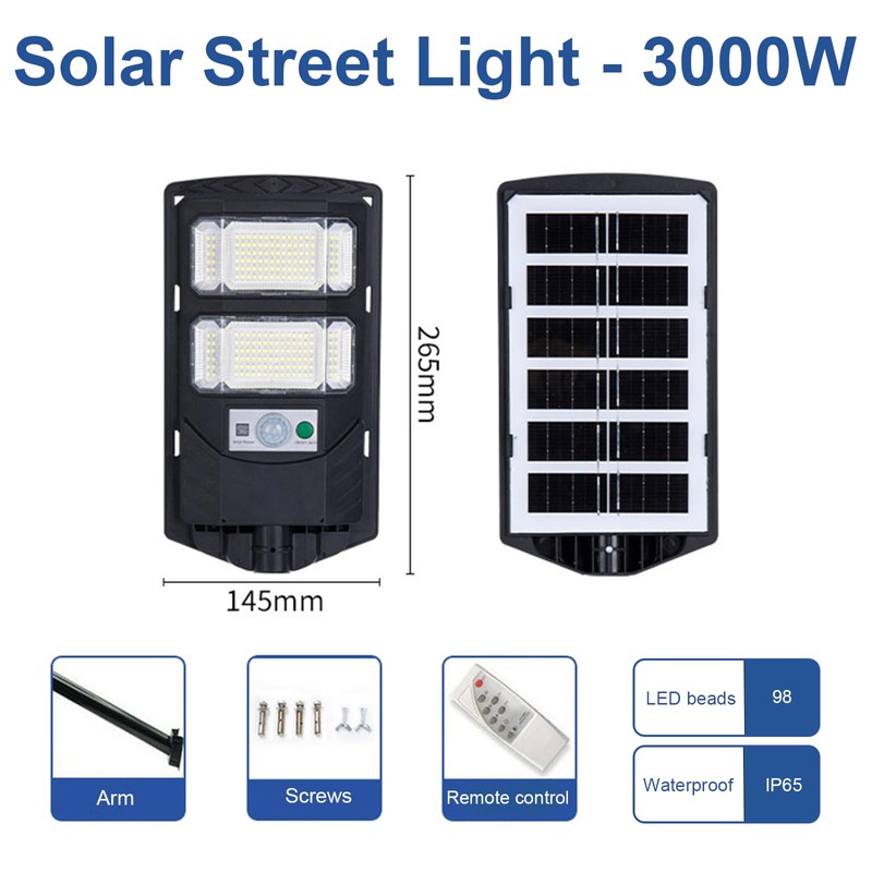 JUMGUN Solar Street Light Outdoor, Motion Sensor Solar Powered Lights,