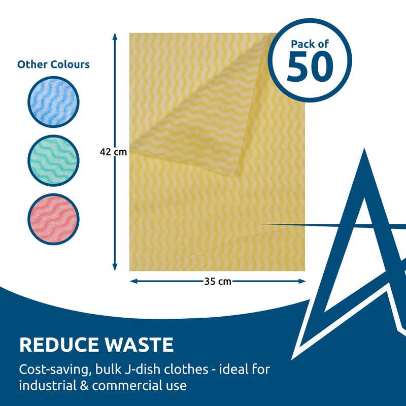 Andarta - Yellow J-Dish Cloths - Pack of 50 (35