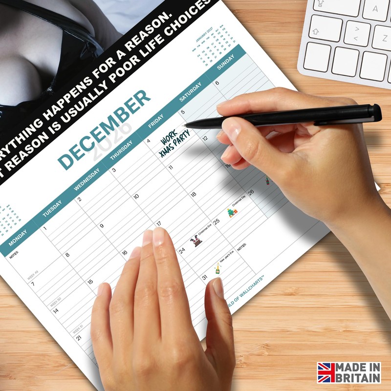 Funny Unmotivational Calendar 2026 – Sarcastic Wall Calendar