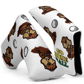 Golf Putter Cover Groundhog Putter Head Cover Blade Putter Cover Golf Club Head Cover Leather Golf Putter Head Cover with Magnet, Fits All Brands