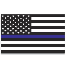 Magnet Me Up Thin Blue Line American Flag Magnet Decal, 5x8 Inches, Heavy Duty Magnet Decal Perfect for Your Car, Truck or SUV, in Support of Police and Law Enforcement Officers
