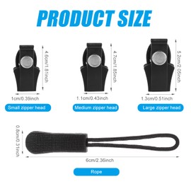 48pcs Zipper Repair Kit, Zipper Pull Replacement Fix Zipper Repair Handle Replacement Slider Fix Zipper Puller Zip Fixer Tab Zipper Head for Jackets Luggage Backpacks