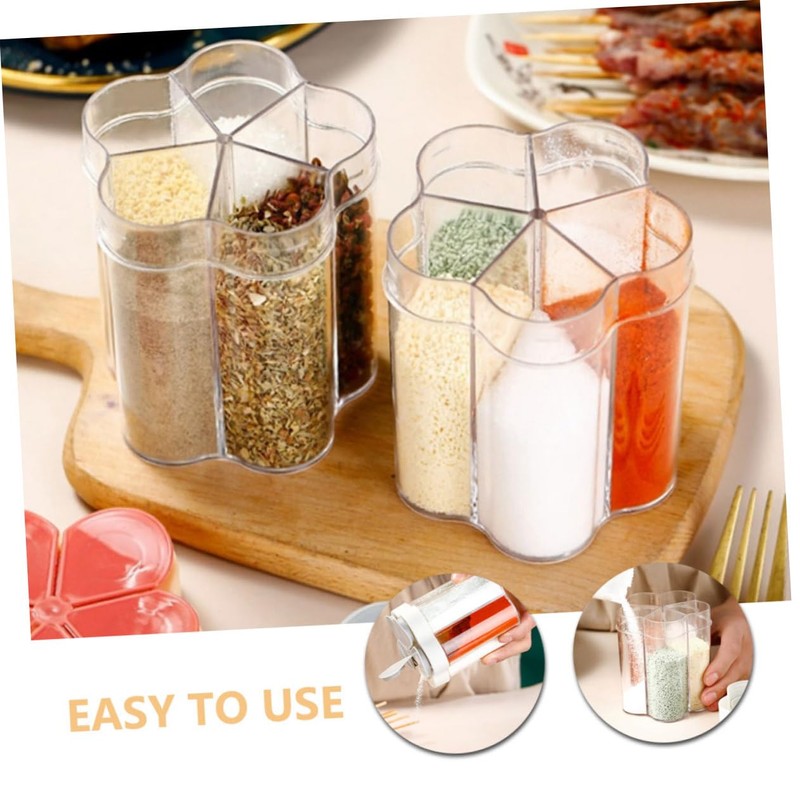 CIYODO Portable Spice Containers 2-piece Seasoning Jar Set Spice Dispenser
