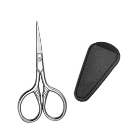 2-Piece Beard Scissors Set for Men Compact Trimming Shears Safety Cover Grooming Tool for Home and Travel