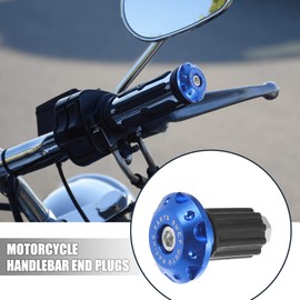 X AUTOHAUX 1 Pair 7/8" 22mm Hand Grips Handlebar End Slider Caps Plugs Blue