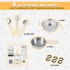 JOYLDIAS Wooden Kitchen Pretend Playset Kids Cooking Toys Toddler Gift