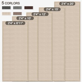 GOYLSER 12 Foot Kitchen Floor Runner Kitchen Sink Floor Mat with Rubber Backed, Absorbent Laundry Room Mat, Beige Hall Runner Long Non Slip