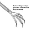 GEEKBOX Extendable Back Scratcher Stainless Steel Telescopic Design with Rubber