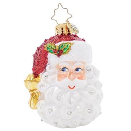 Christopher Radko Hand-Crafted European Glass Christmas Tree Decorative Ornament, Sparkling Santa Nick Gem