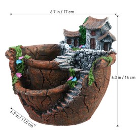 wdcfxy Creative Fairy Garden Flower Pot, Plant Pot, Succulent Plant Flower Pot Rack - Hanging Design Suitable for Home, Office, and Garden Decoration (Orange)