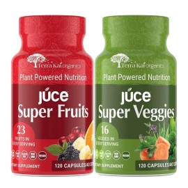 Terra Kai Organics Juce Super Fruit & Veggie Capsules, 240 Count  Vegan Non-GMO