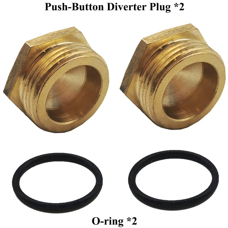 2 Pack RP2865 Push-Button Diverter Plug, Brass Plug for Faucet