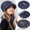 WANYIG Women's Winter Hat Knitted Hat with Scarf Autumn Women's
