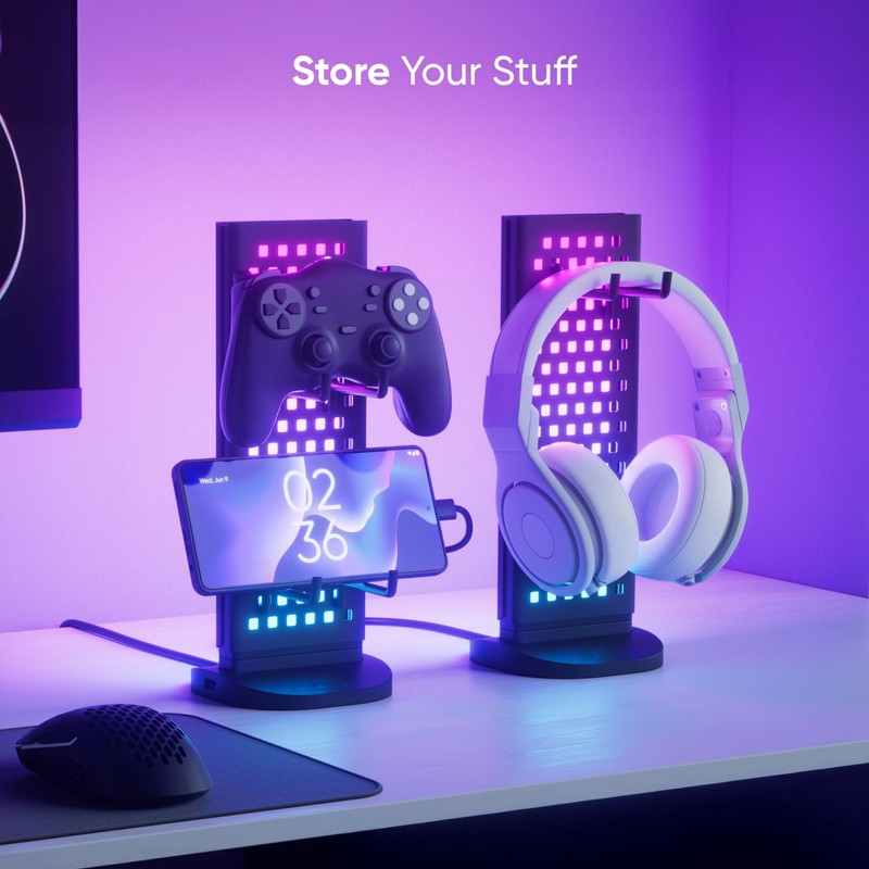 Nanoleaf Pegboard Desk Dock – 3‑in‑1 Desk Hub with Dual‑Sided